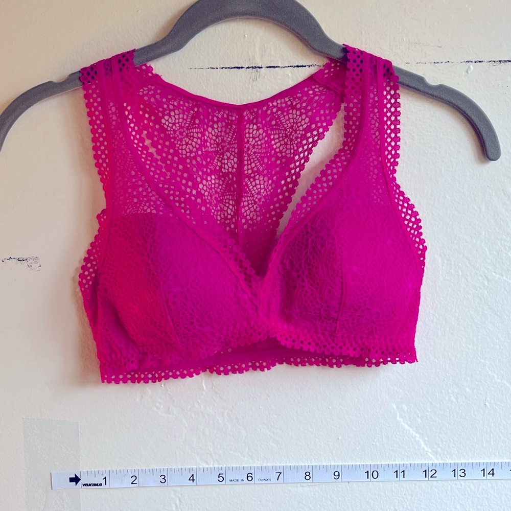Hot pink lace bralette VS XS